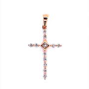 18k Rose Gold Diamond Cross Pendant - ForeverJewels Design Studio 8