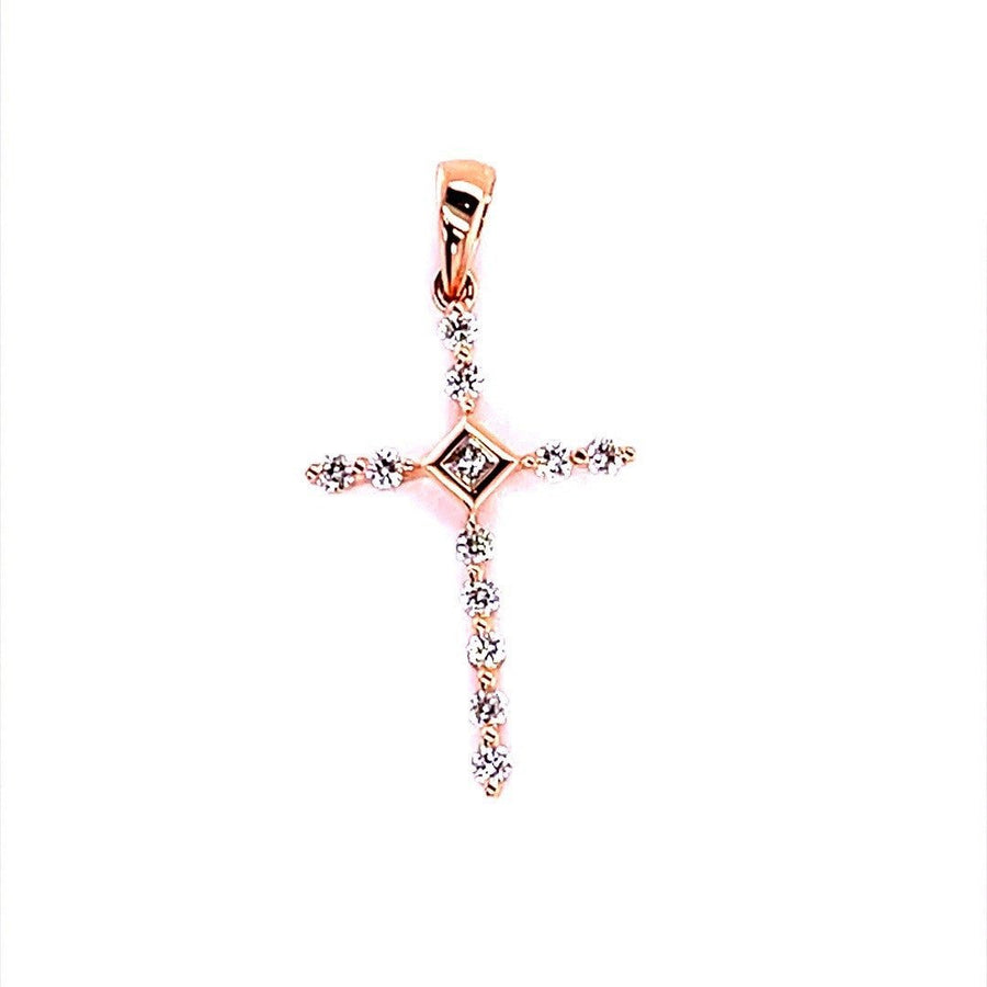 18k Rose Gold Diamond Cross Pendant - ForeverJewels Design Studio 8