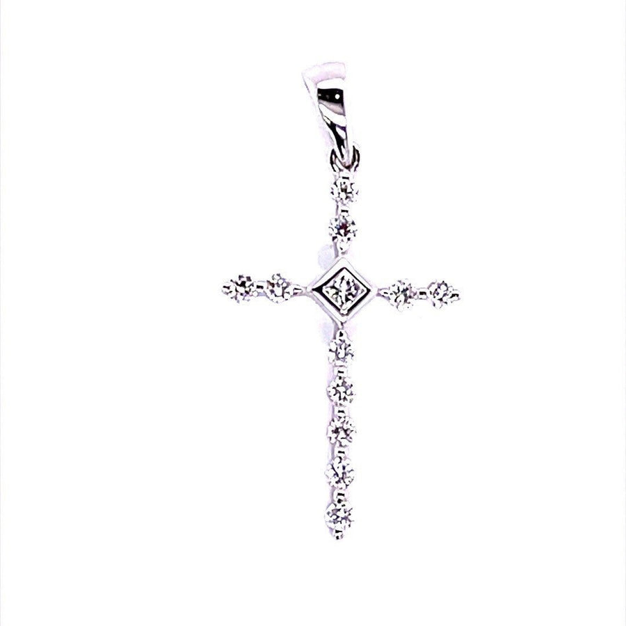 18k white gold Diamond Cross Pendant - ForeverJewels Design Studio 8