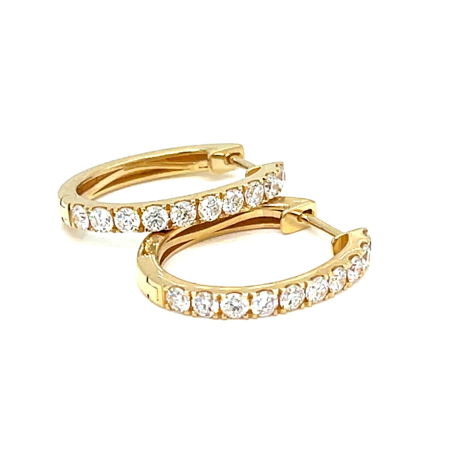 18k Yellow gold Diamond Huggies Earrings - ForeverJewels Design Studio 8