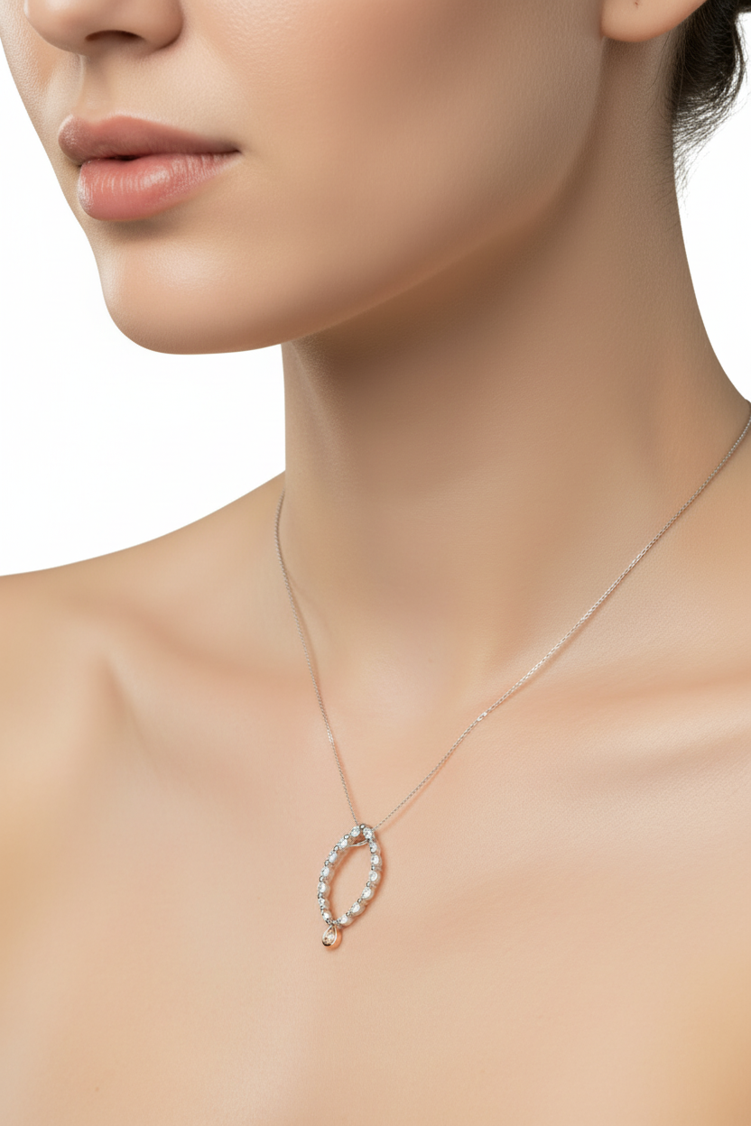 Argyle Diamond Pendant in 18k white & Rose gold