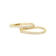 18k yellow gold Pear shaped Diamond Hoops