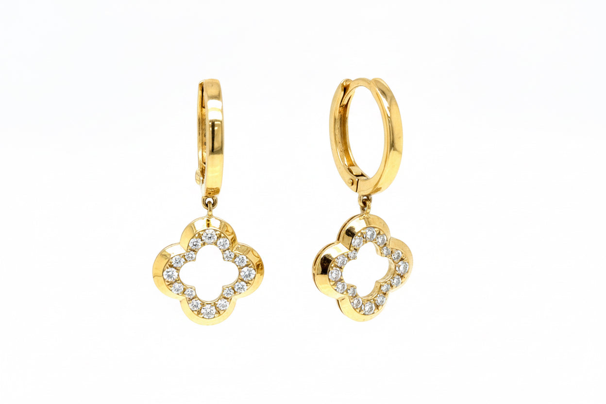 Diamond clover earrings