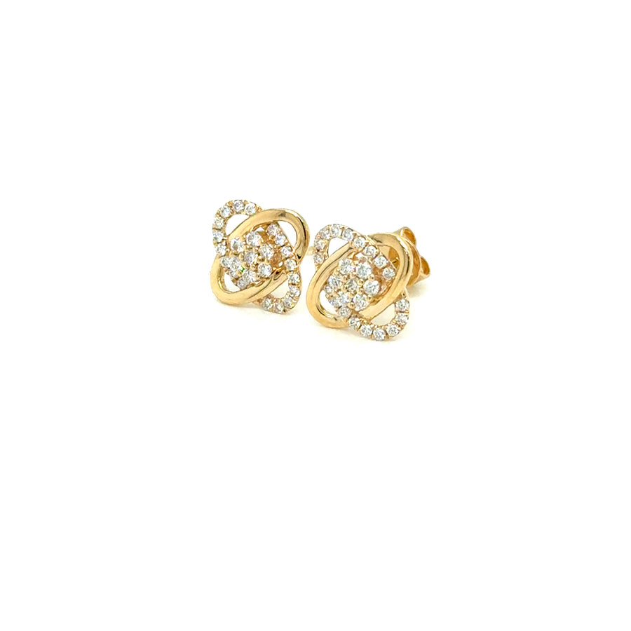 Yellow gold diamond studs