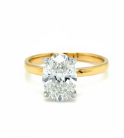 Oval 2.50 Solitaire lab Diamond Engagement Ring