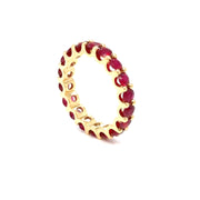 2.9carat Ruby Eternity ring in 18k yellow gold