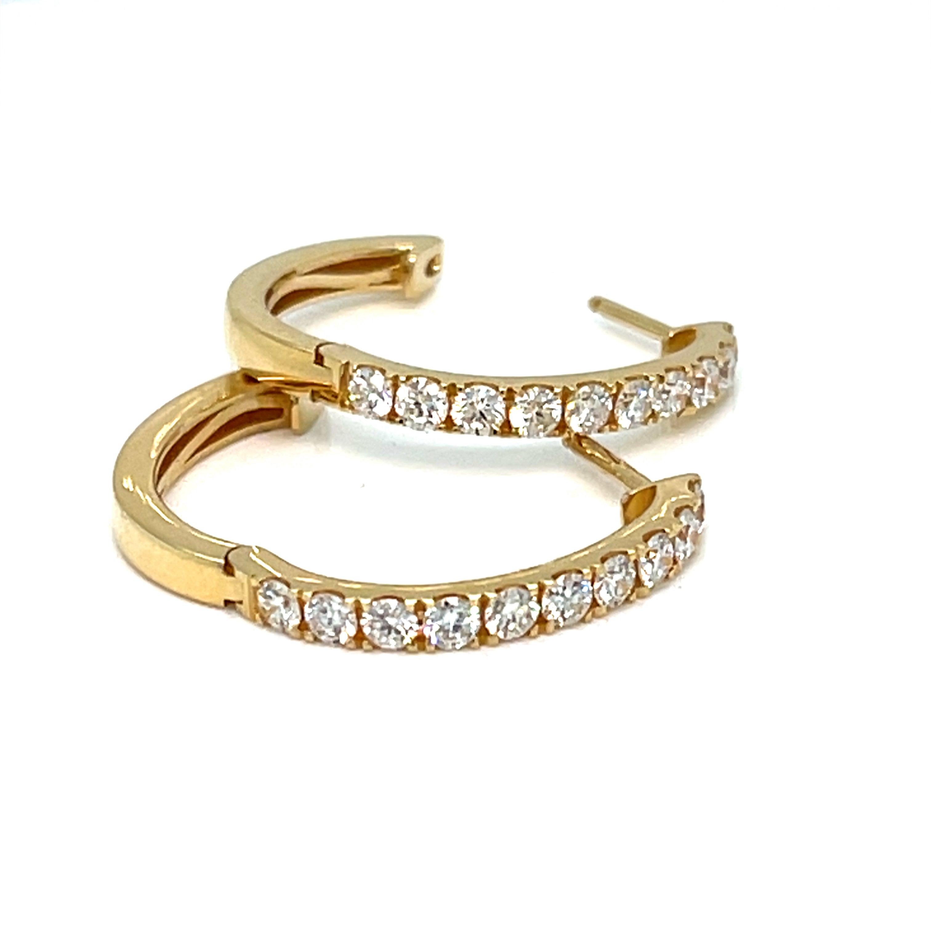 18k Yellow gold Diamond Huggies  Earrings