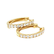 18k Yellow gold Diamond Huggies  Earrings