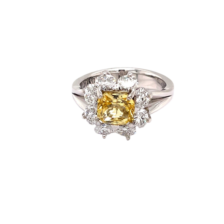 Elegant Yellow Sapphire Diamond Ring