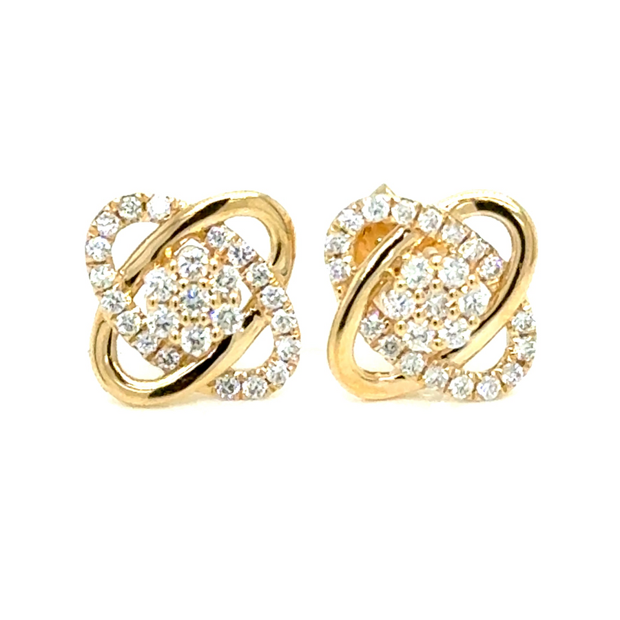 Yellow gold diamond studs
