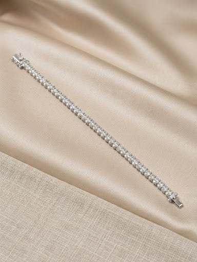 14.45 CTW Oval Lab Diamond Tennis Bracelet in 18K White Gold