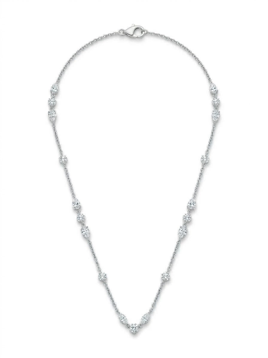 3.63carat Floating diamonds 18k white gold necklace