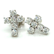 Cross Diamond studs in18k white gold