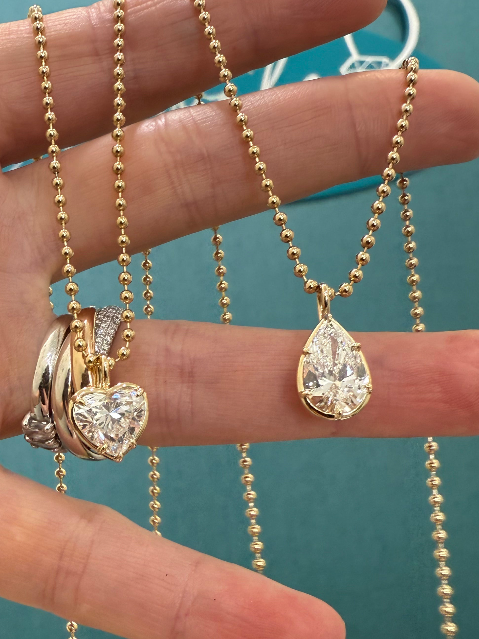 Heart shaped Lab diamond Necklace