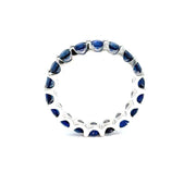 3carat Blue  Sapphire Eternity Ring in 18k white gold
