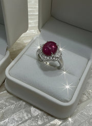 Cabochon Ruby & Diamond Ring