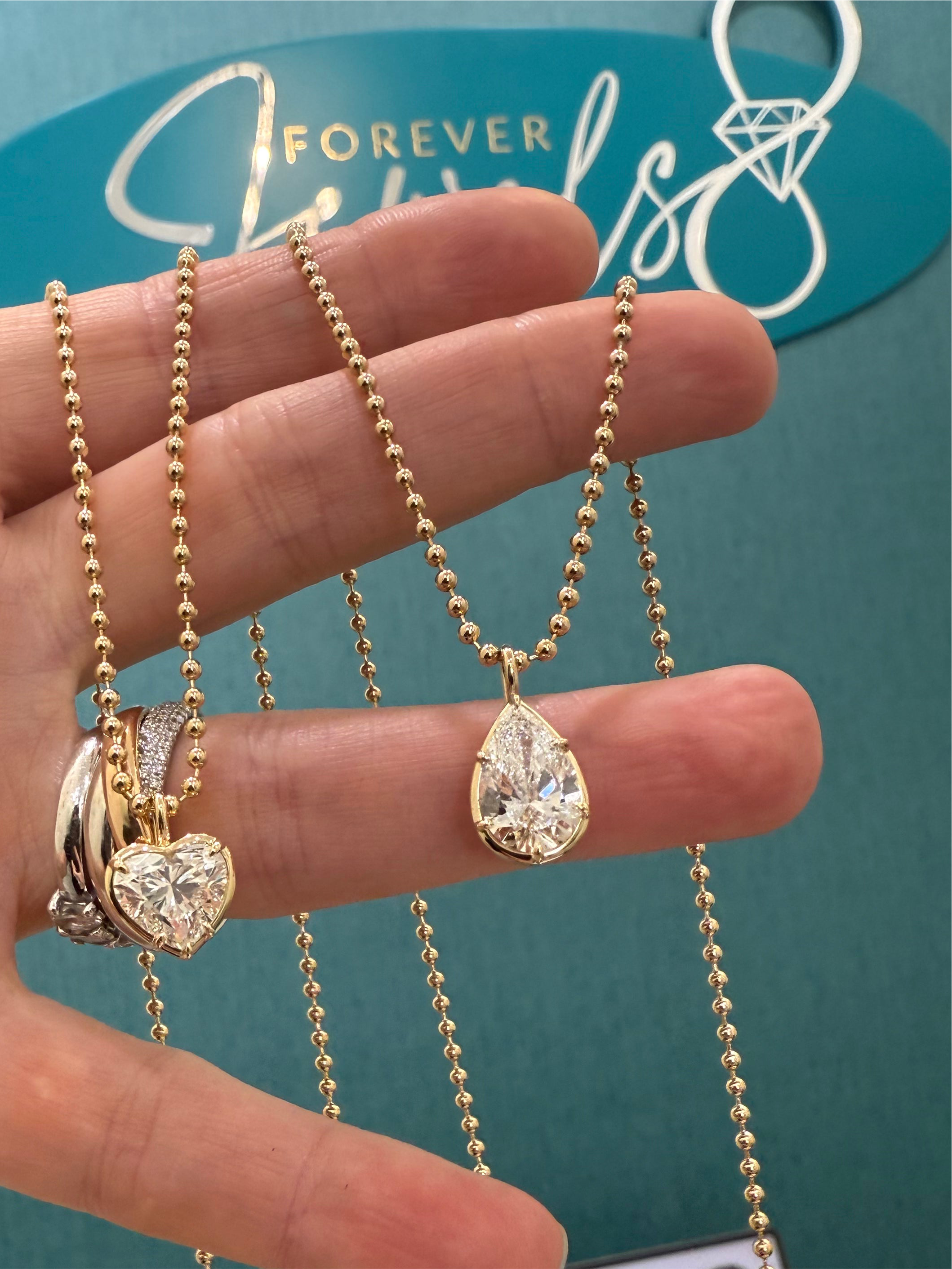 Lab grown Tear drop Diamond necklace