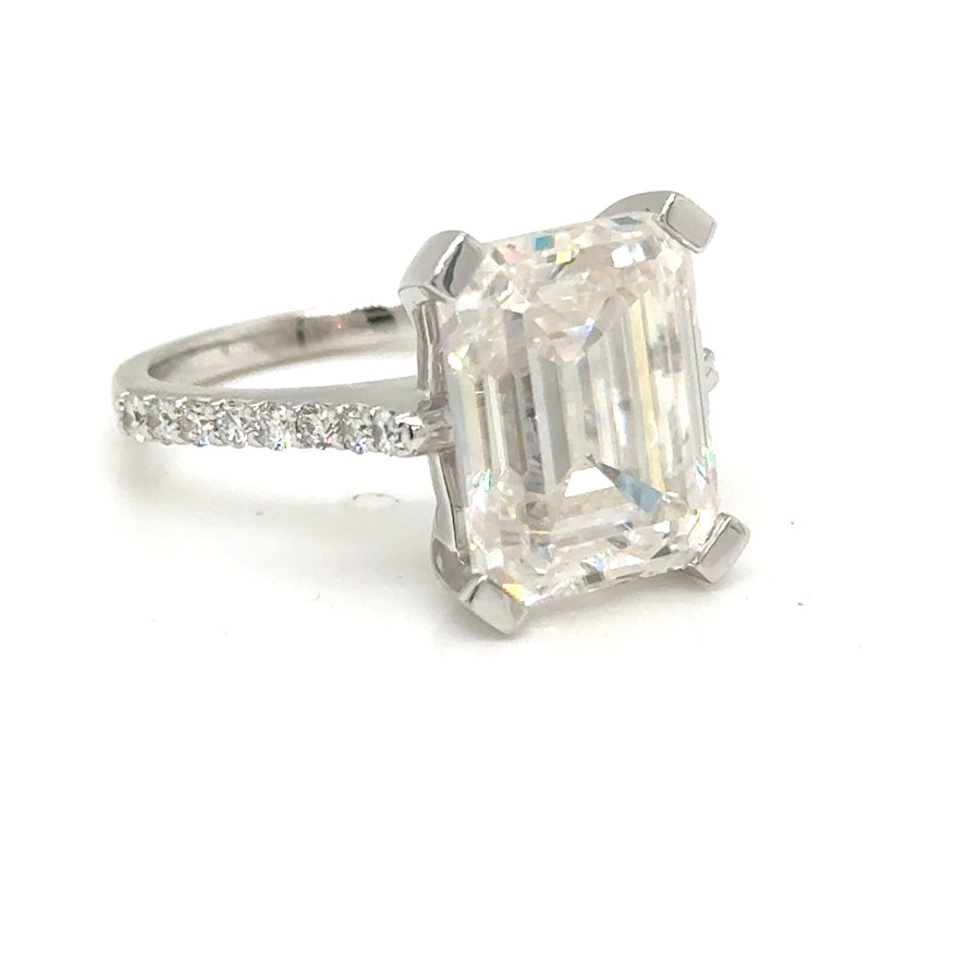 8ct Moissanite Statement Ring in 9k White Gold