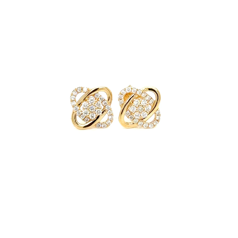 Yellow gold diamond studs