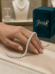 14.45 CTW Oval Lab Diamond Tennis Bracelet in 18K White Gold