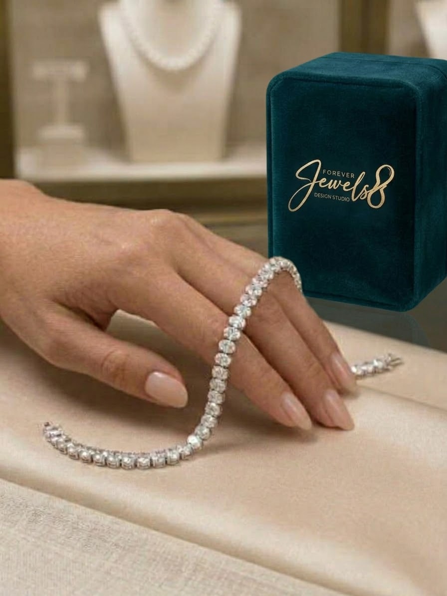 14.45 CTW Oval Lab Diamond Tennis Bracelet in 18K White Gold