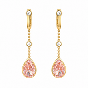 18k yellow gold Pear shaped Pink Diamond Earrings