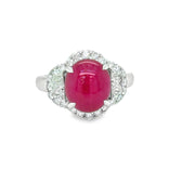 Cabochon Ruby & Diamond Ring