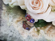 TRILOGY TANZANITE PINK TOURMALINE AND DIAMOND RING