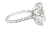 8ct Moissanite Statement Ring in 9k White Gold