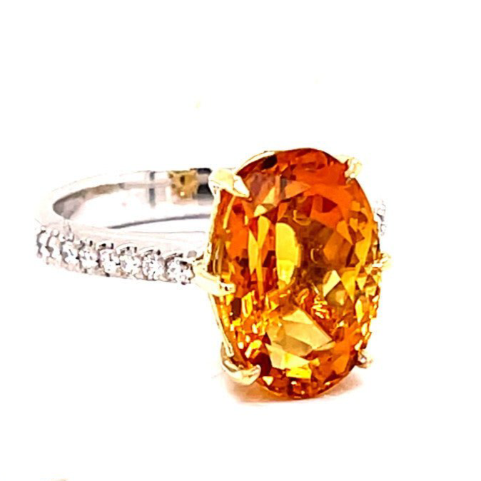 Citrine and diamond set  Ring