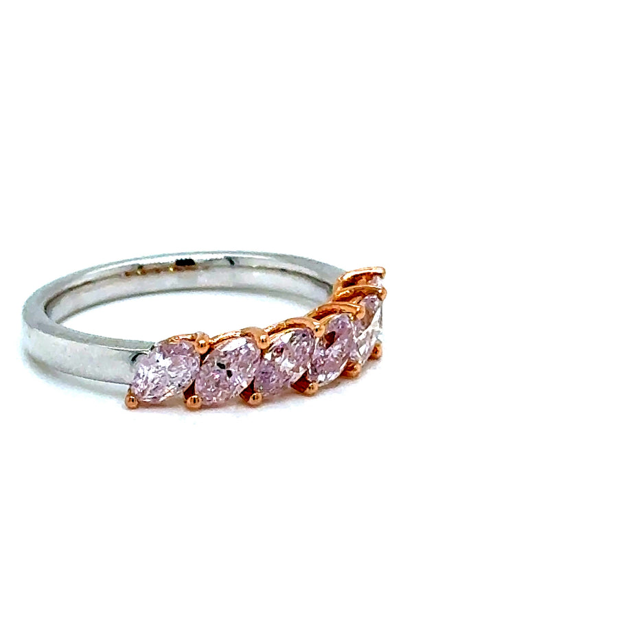 Natural Pink Marquise Diamond Ring
