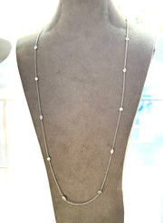 White gold Necklace with round and marquise diamonds