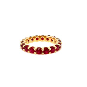 2.9carat Ruby Eternity ring in 18k yellow gold
