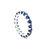 3carat Blue  Sapphire Eternity Ring in 18k white gold