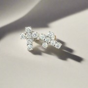 Cross Diamond studs in18k white gold