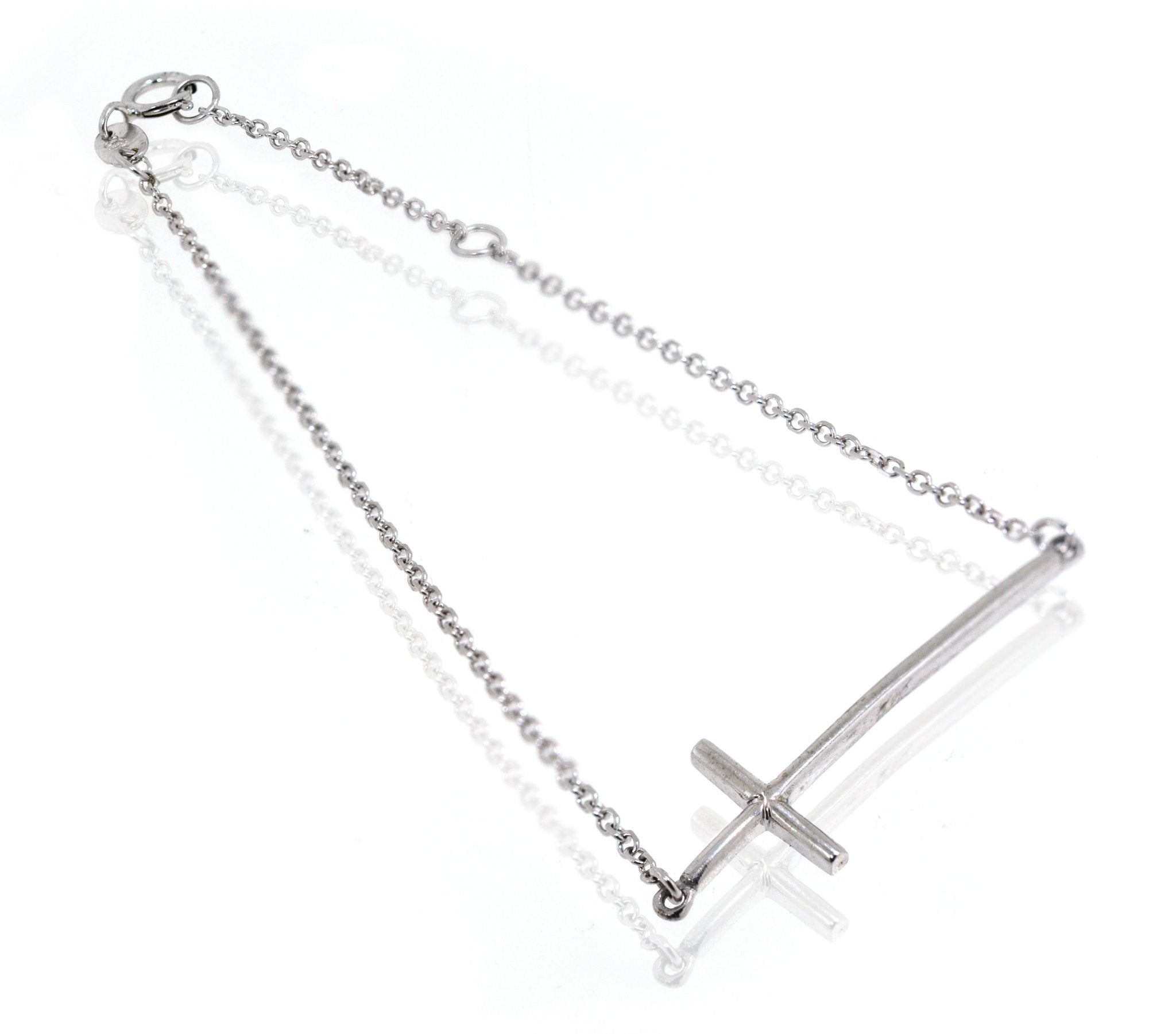 9ct White gold ladies cross bracelet - ForeverJewels Design Studio 8