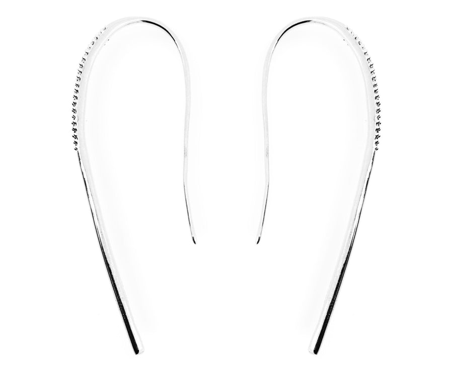 9ct White gold shepperd hook earrings with diamonds - ForeverJewels Design Studio 8