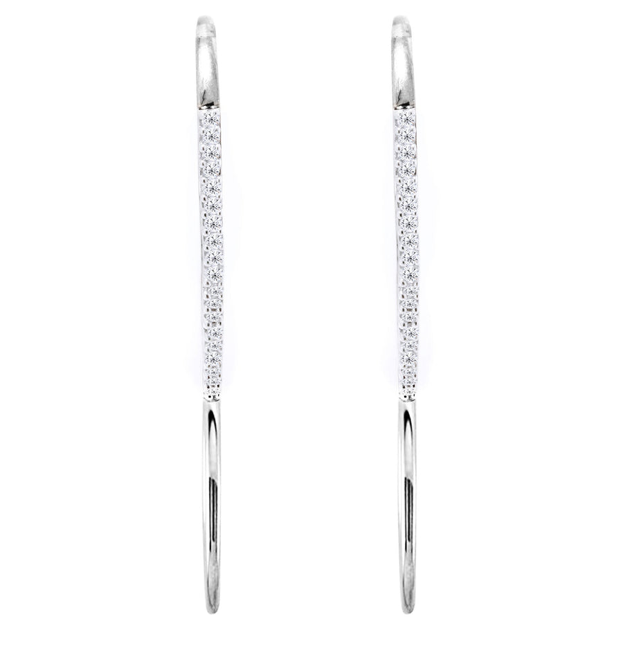 9ct White gold shepperd hook earrings with diamonds - ForeverJewels Design Studio 8