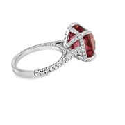 Cushion Pink Tourmaline and Diamond Set white gold Ring