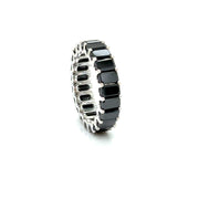 Eternity Ring 11.55ct Emerald cut  Black Diamonds