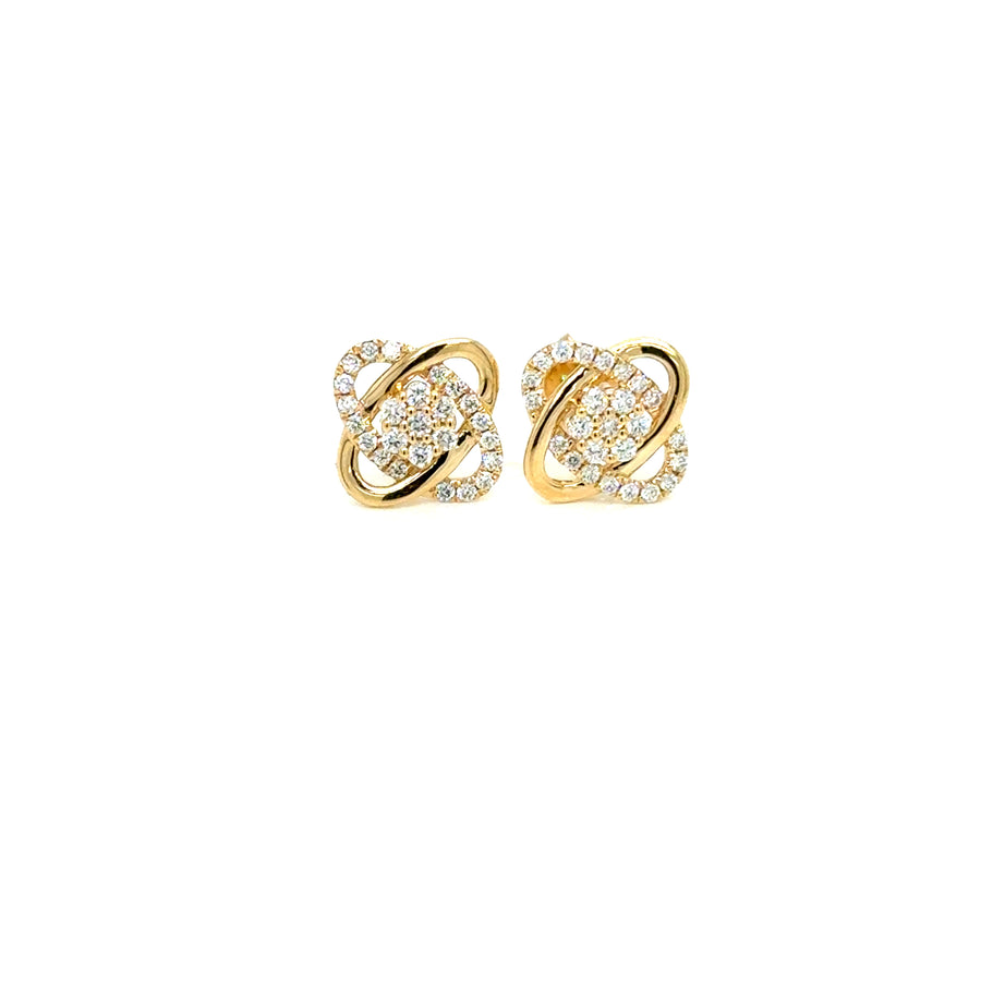 Yellow gold diamond studs
