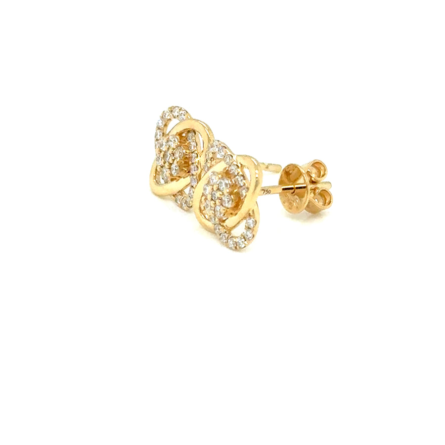 Yellow gold diamond studs
