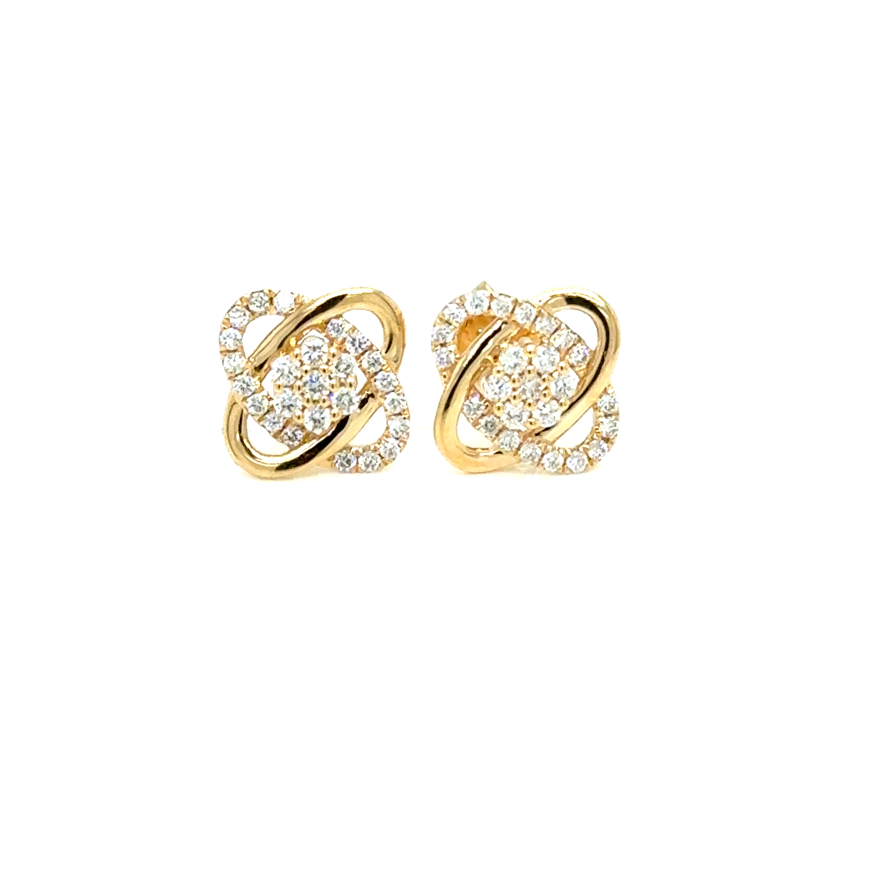 Yellow gold diamond studs