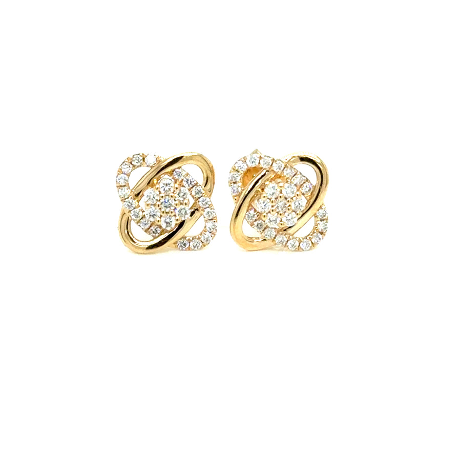 Yellow gold diamond studs