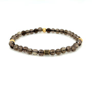 Smokey Quartz and yellow gold beads