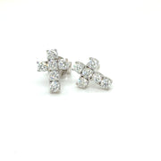 Cross Diamond studs in18k white gold