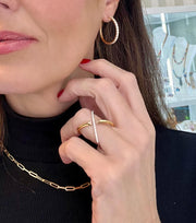 18ct Rose & White Gold Cross Over Diamond Dress Ring