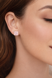 4.14ct Cushion Cut Pink Diamond Studs