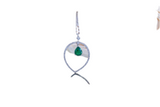 Green  Emerald and Diamond Pendant