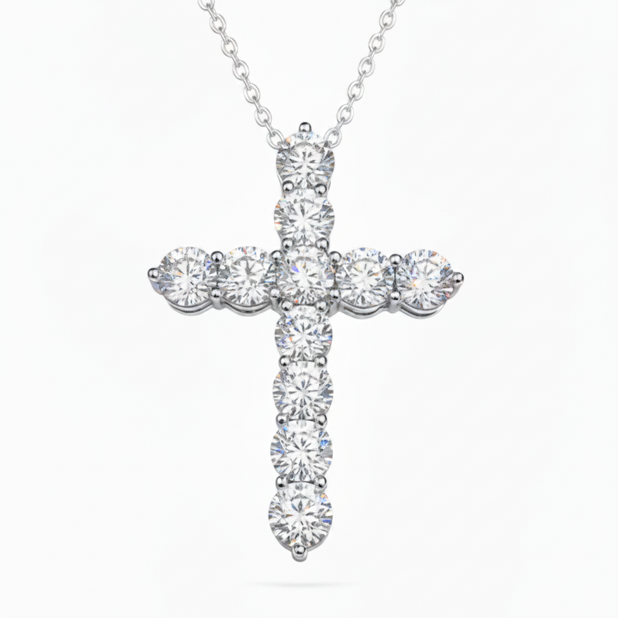 18k white gold Diamond Cross
